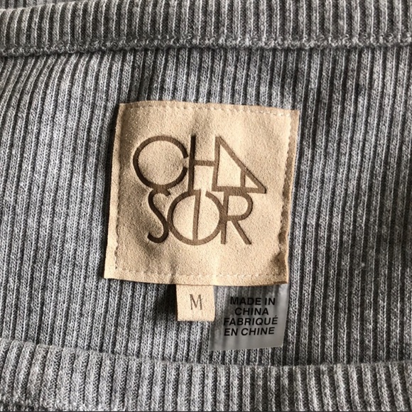 Chaser | Light Gray Cozy Rib Romper. Size Medium. - Picture 7 of 10